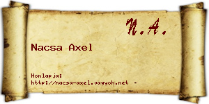 Nacsa Axel névjegykártya